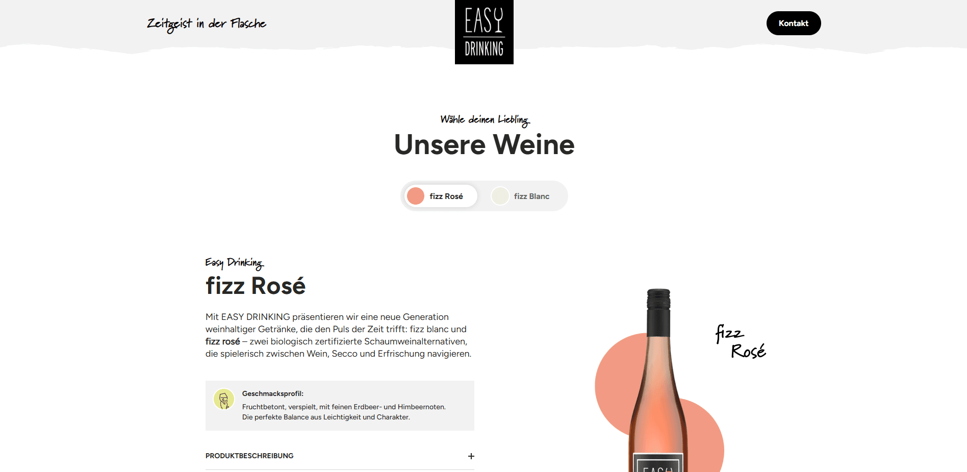 Ein Bild der Startseite von easy-drinking.com