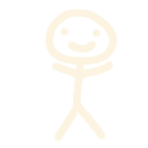 Ein glückliches Strichmännchen in beige.